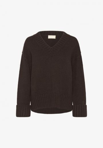 Пуловер с вырезом V