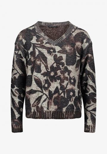 Пуловер с вырезом V