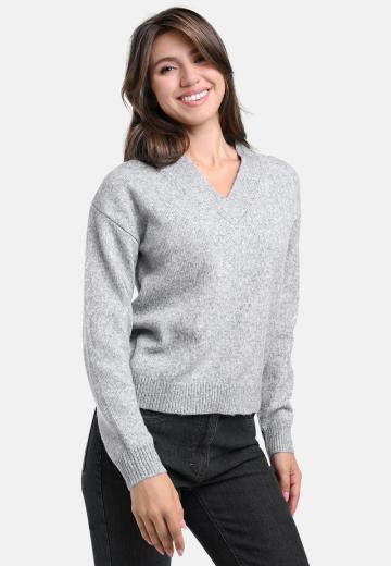 Пуловер с вырезом V