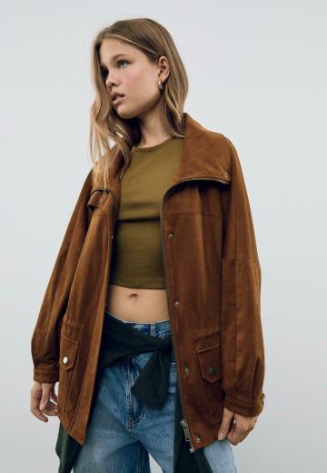 Пальто из искусственной кожи