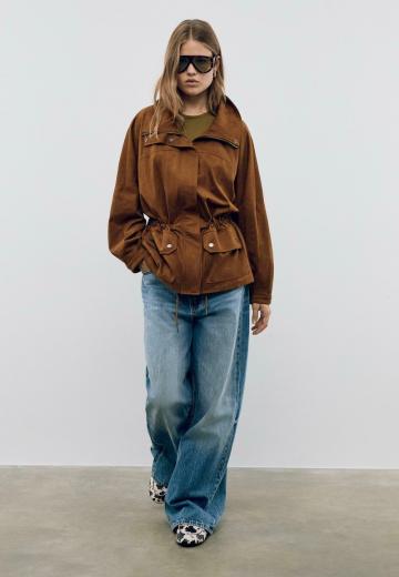 Пальто из искусственной кожи