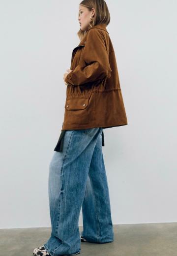 Пальто из искусственной кожи