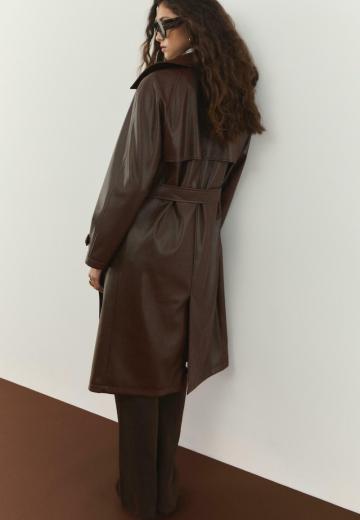 Пальто из искусственной кожи