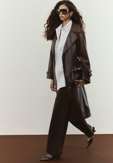 Пальто из искусственной кожи