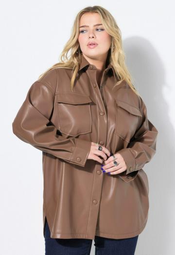 Пальто из искусственной кожи
