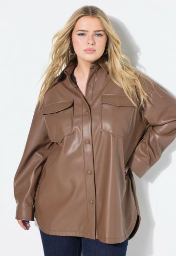 Пальто из искусственной кожи