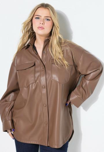 Пальто из искусственной кожи