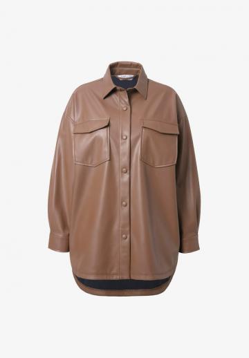 Пальто из искусственной кожи