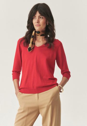 Пуловер с рукавом три четверти