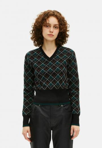 Пуловер с вырезом V