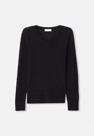 Пуловер с вырезом V