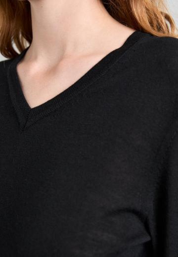 Пуловер с вырезом V