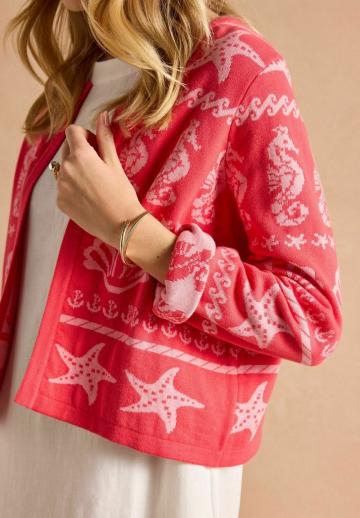 Жаккардовая вязаная кофта