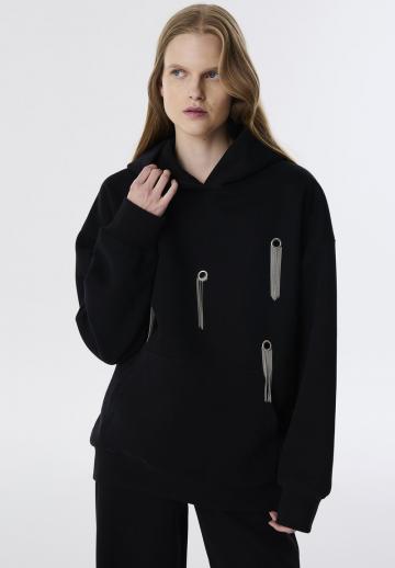 Пуловер с капюшоном