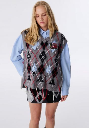 Пуловер без рукавов