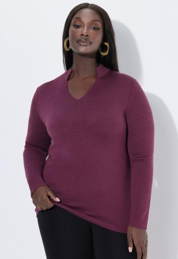 Пуловер с вырезом V