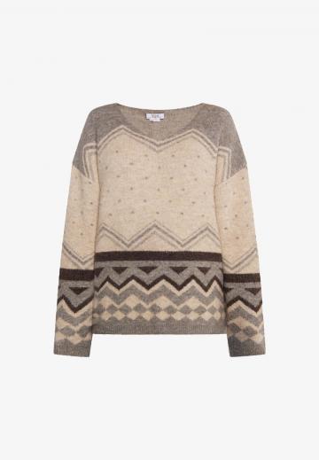 Пуловер с вырезом V