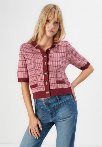 Жаккардовая вязаная кофта