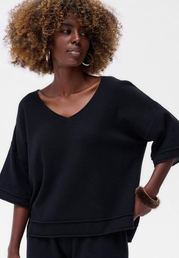 Пуловер с рукавом три четверти