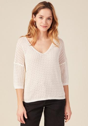 Пуловер с вырезом V