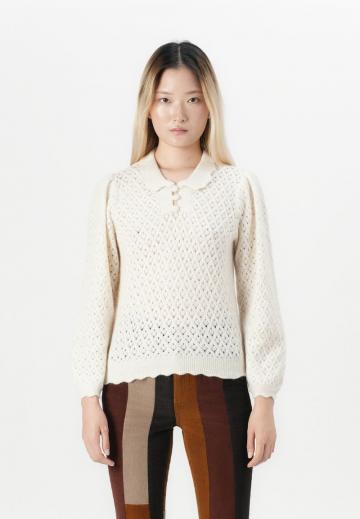 Пуловер с воротником поло