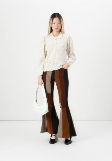 Пуловер с воротником поло