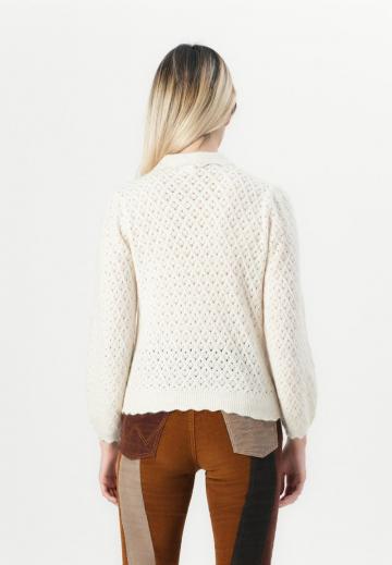 Пуловер с воротником поло