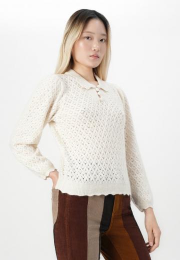 Пуловер с воротником поло