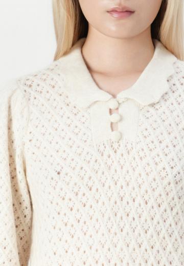 Пуловер с воротником поло