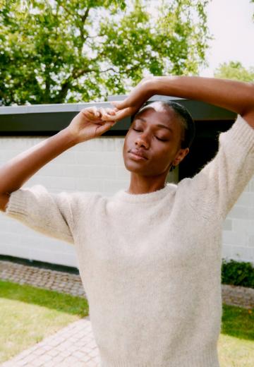 Пуловер с рукавом три четверти