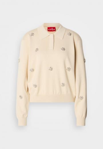 Пуловер с воротником поло