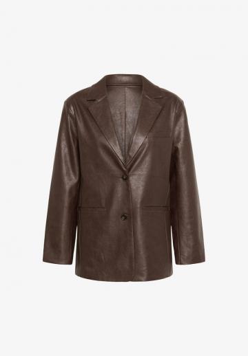 Пальто из искусственной кожи