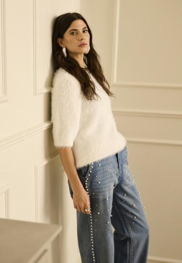 Пуловер с коротким рукавом