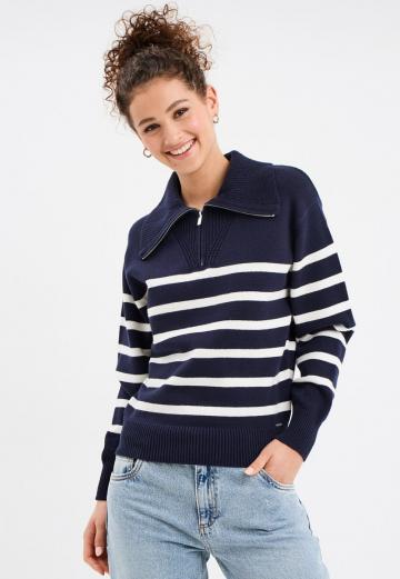 Пуловер в полоску