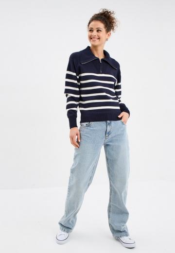 Пуловер в полоску