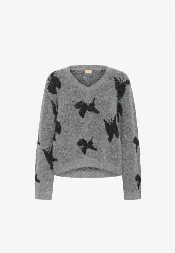 Пуловер с вырезом V