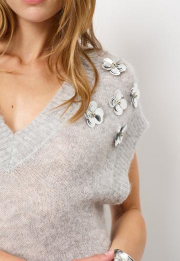 Пуловер с коротким рукавом