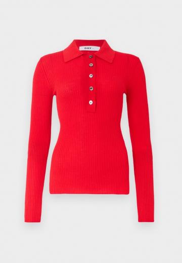 Пуловер с воротником поло