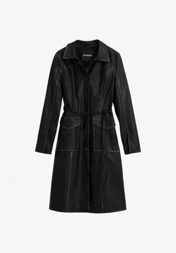 Пальто из искусственной кожи