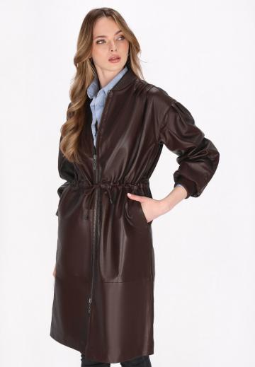 Пальто из искусственной кожи