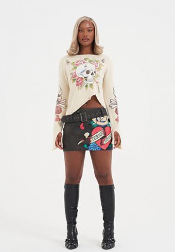 Юбка с накладными карманами