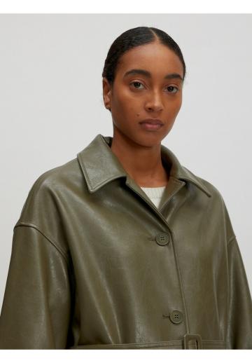 Пальто из искусственной кожи