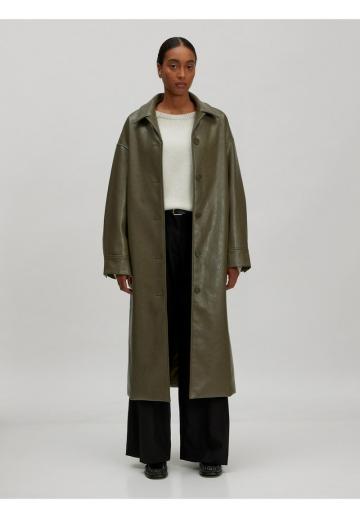 Пальто из искусственной кожи