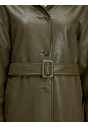 Пальто из искусственной кожи