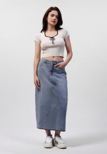 Юбка с накладными карманами