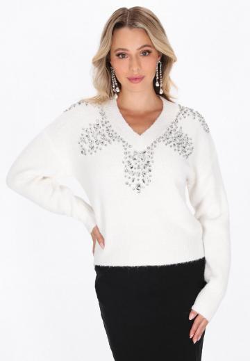 Пуловер с вырезом V