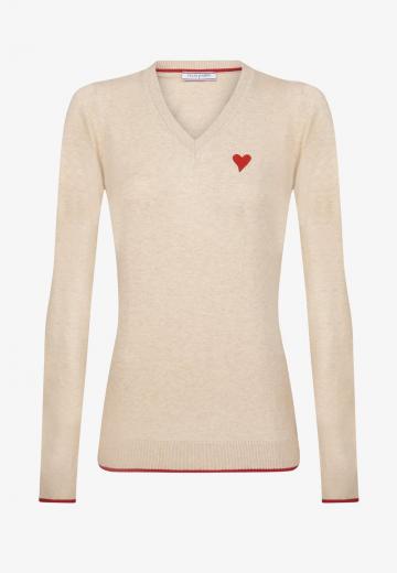 Пуловер с вырезом V