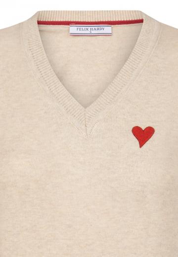 Пуловер с вырезом V