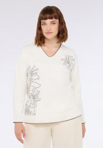 Пуловер с вырезом V