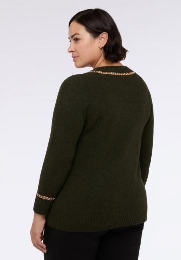 Пуловер с вырезом V